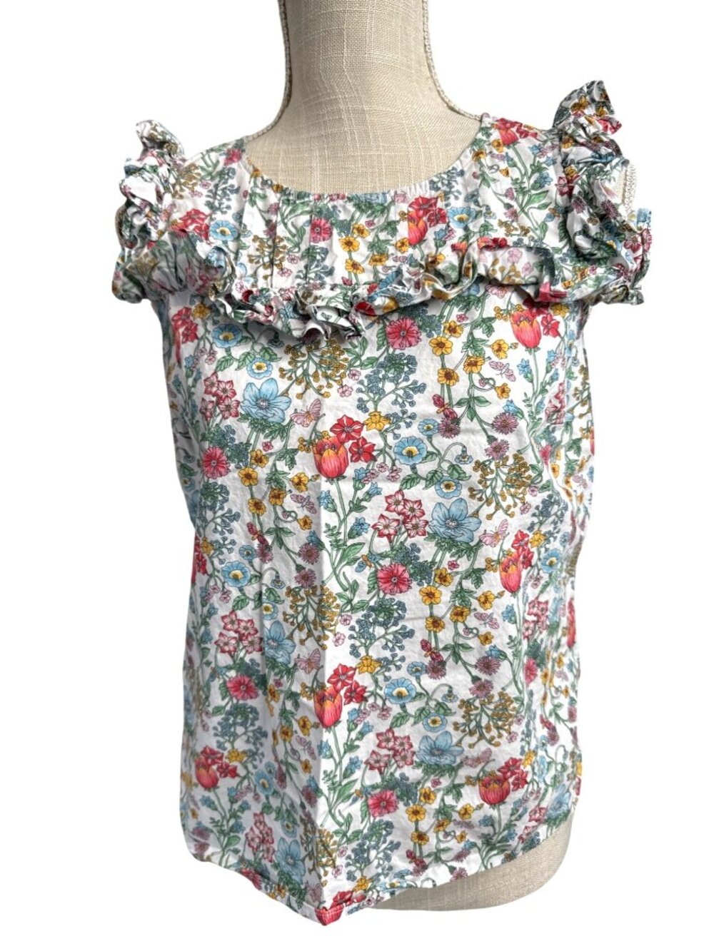 Brooks Brothers Floral Ruffle Blouse Size 6
